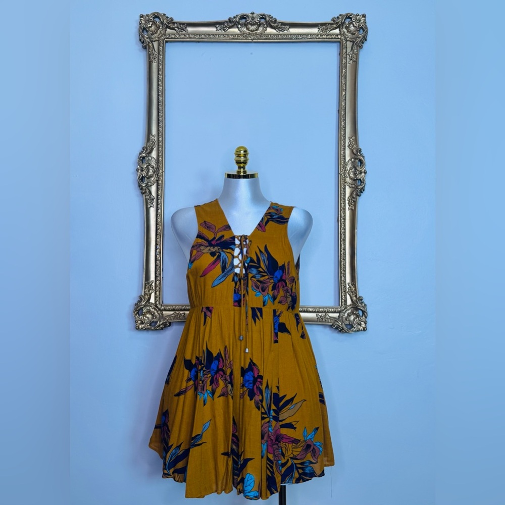 Everly Mustard Floral Kids Dress